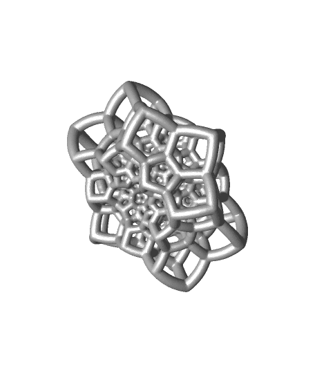 120-Cell Sculpture: Six Intertwining Rings 3d model