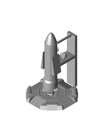Rocket with Astronaut Boarding 3d model