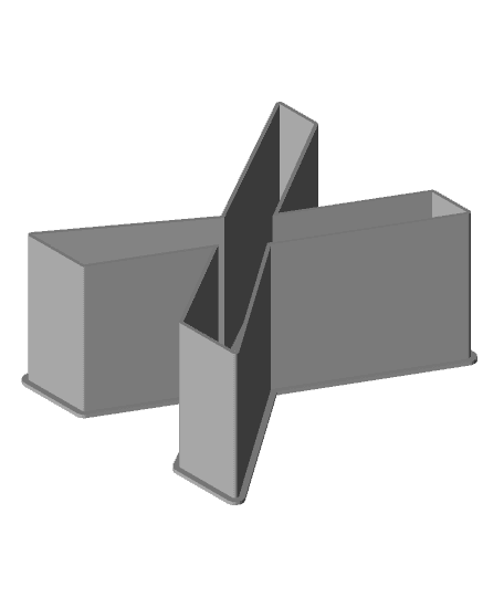 LATIN CAPITAL LETTER X, nestable box (v1) 3d model