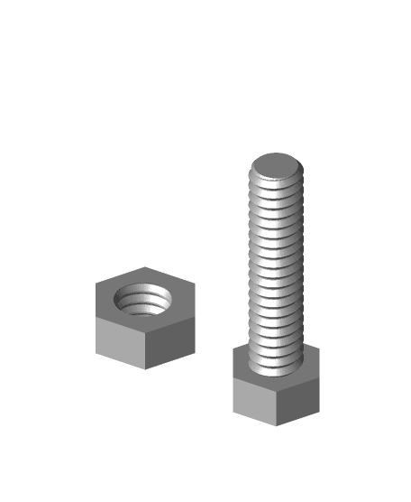 4mm bolt and nut pla WORKING 3d model