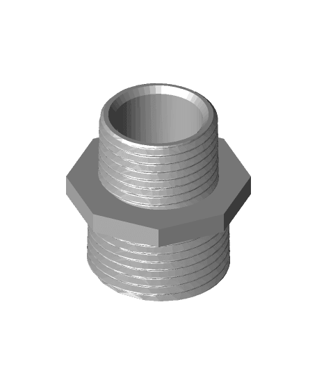 Threaded ⅝ inch to ¾ inch pipe adapter.stl 3d model