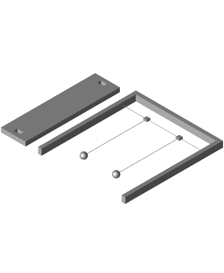 Double Pendulum desk toy 3d model