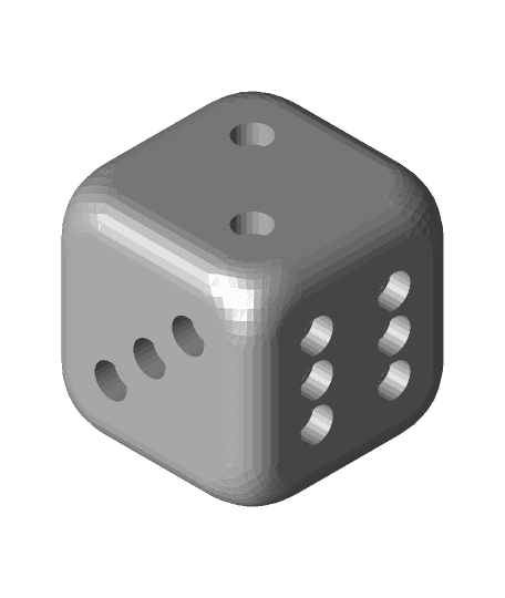 Two colour traditional dice by Oddity3d full viewable 3d model