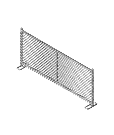 Modern Chain-Link Fence 3d model