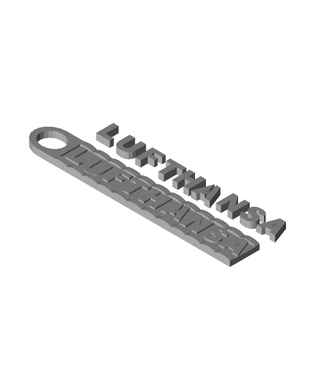 lufthansa key ring and block letters.stl 3d model