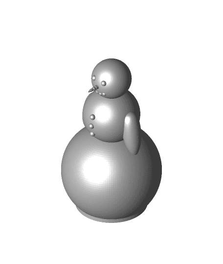Snowman No Hat 3d model