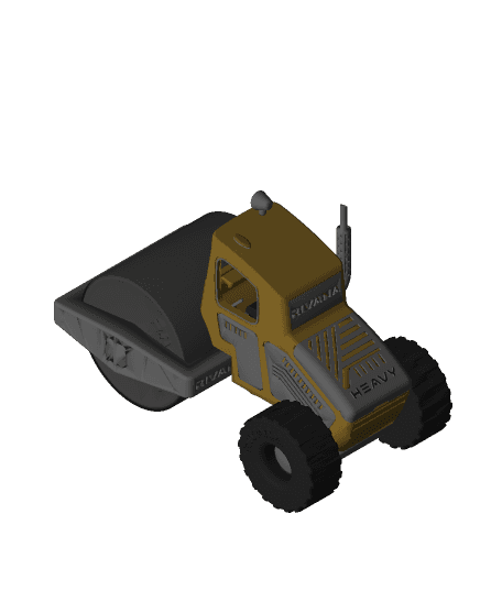 Yellow Road Roller Modern Version 2 with movements 3d model