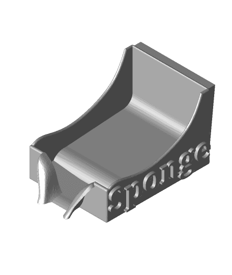 Kitchen Sponge Drainer - angled with text 3d model