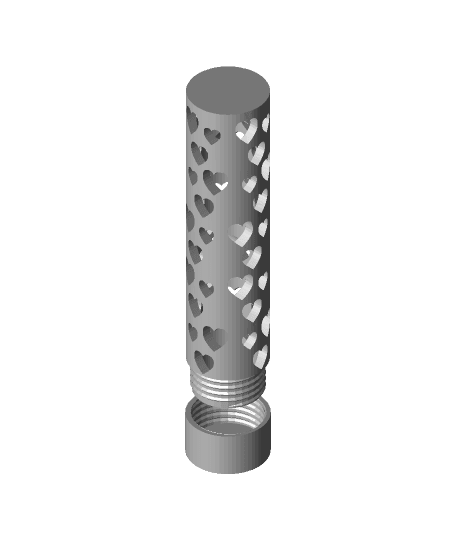 Hearts Pencil Tube - Easy Print 3d model