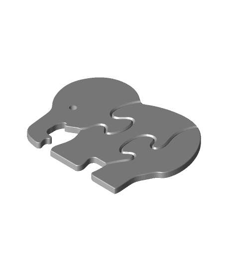 Kid Elephant Puzzle 3d model