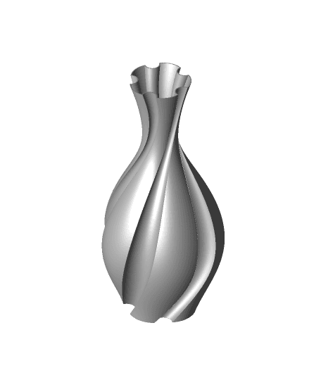 Vase Twisted 5 flute 3d model