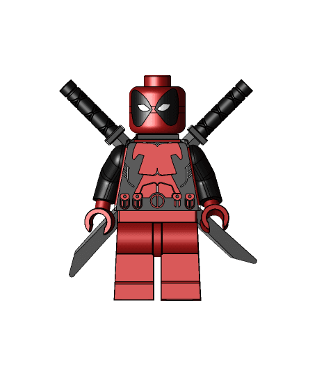 Deadpool LEGO STL file by Roboninja full viewable 3d model