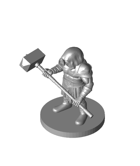 Dwarf Barbarian with Maul 3d model