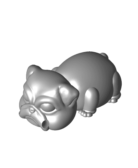 Chibi Bulldog Keychain 3d model