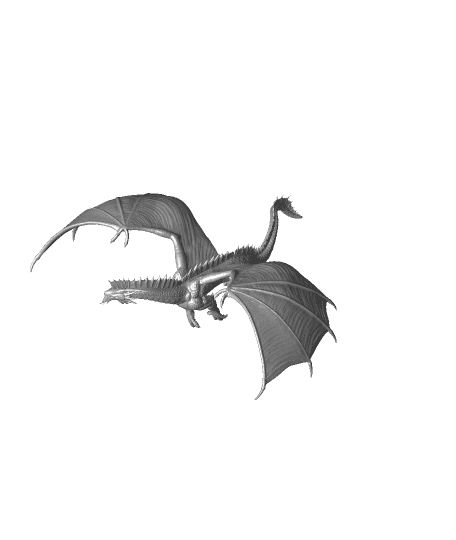 Adult Flying Silver Dragon 3d model