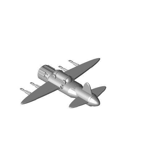 FHW: Vihelmo Imperial ZE-12 Fighter Plane Twin linked Ray Cannon (BoD) 3d model
