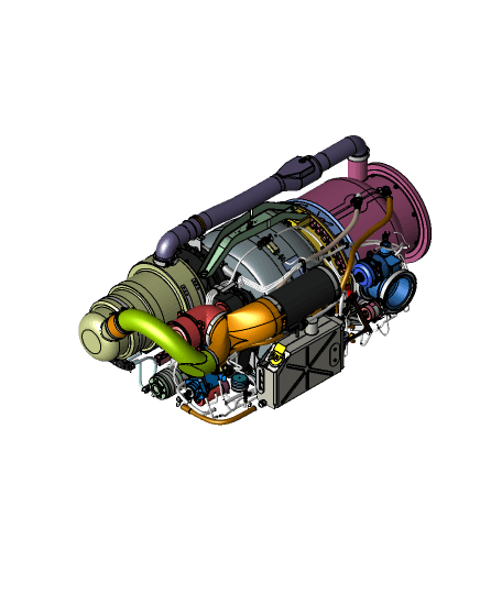 TURBOJET ENGINE 3d model