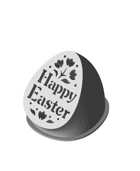 Happy Easter Egg extrusion 3d model