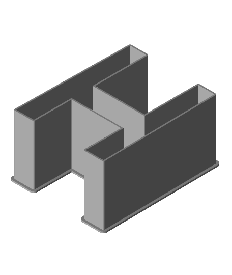 LATIN CAPITAL LETTER H, nestable box (v1) 3d model