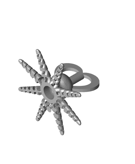 flexi octopus heart keychain.stl 3d model