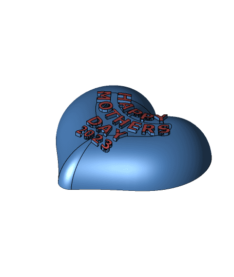Happy Mothers Day 2023 Magnetic Heart 3d model