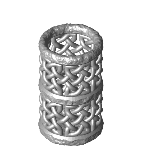 Cylindrical Celtic Knot Vase (Double Panel) 3d model