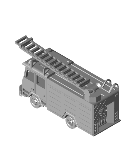 Print in Place Fire Engine 3d model