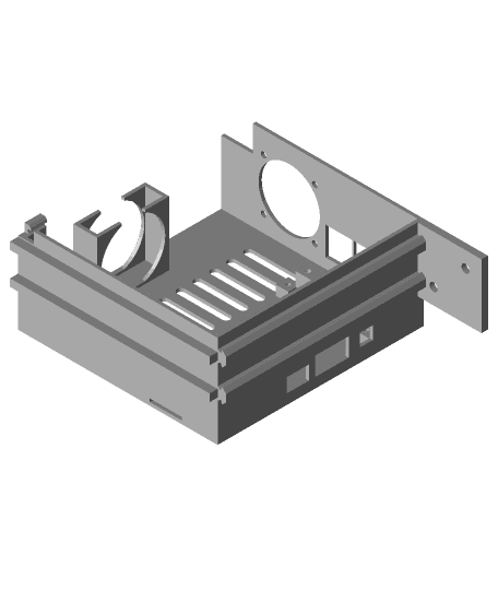 Ender 3 SKR 1.3 case w/ MOSFET, buck converter, and y-damper 3d model