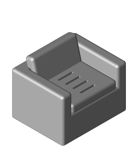 Micro SD Card Organizer Mini Armchair + Ottoman 3d model