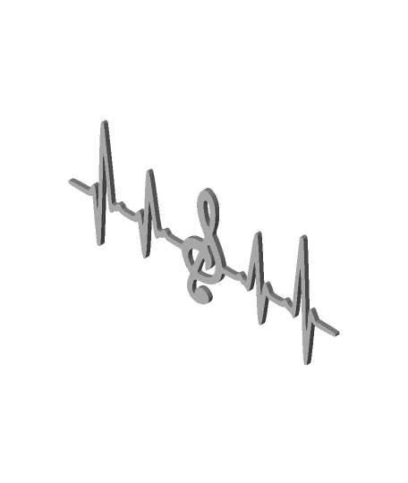 Heart Rate Music 2D Art Frame.stl 3d model