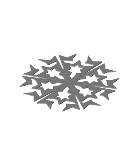 Snowflake for Xmas tree decoration or other supports 3d model