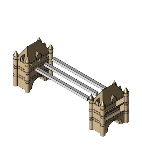 Monitor Stand - Tower Bridge London v3 by designsbykarl full viewable 3d model