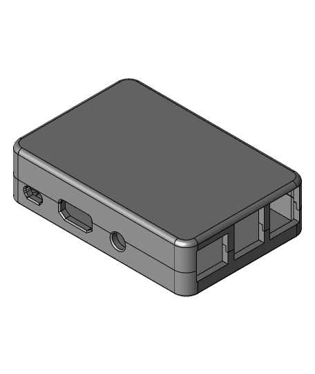 Customizable Raspberry Pi 3B+ case (screwless) by MVLPGaming full viewable 3d model