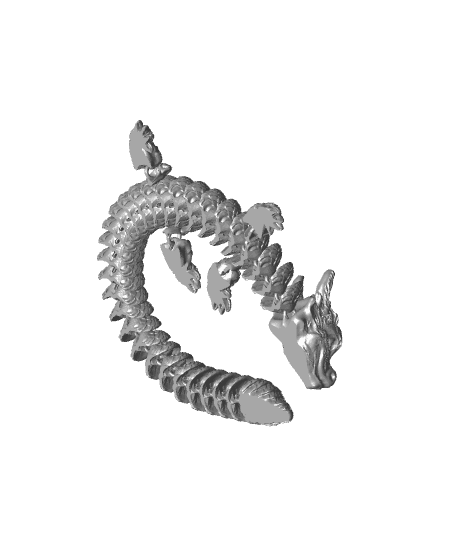 Chip, Wood Dragon - Articulated Dragon Snap-Flex Fidget (Loose Joints) 3d model