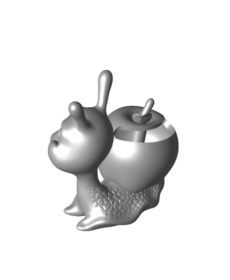 Apple Snail Pencil Holder- (Little Big Head Series) 3d model