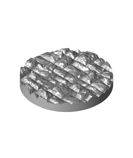 25mm Round and Square Medieval Brick Base 3d model
