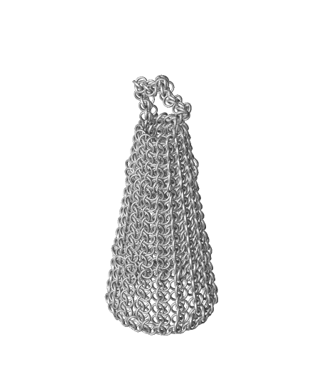 Chain Link Christmas Tree with Star Decoration (No support needed)  3d model