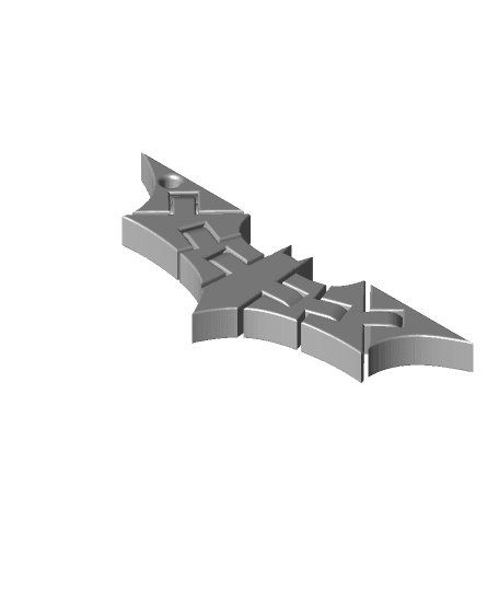 Flexi Batarang Print in Place -  Keyring 3d model