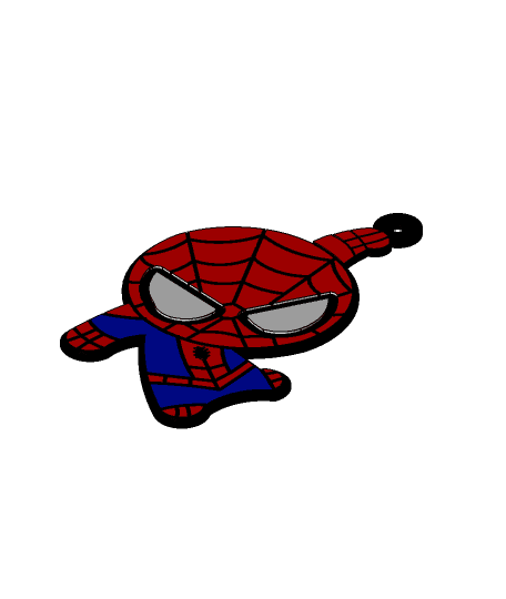 Spiderman Keychain by 3dcaddesignwork full viewable 3d model