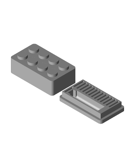 Lego Style Mini SD Card Holder 3d model