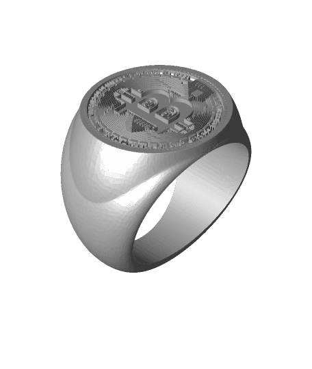 Bitcoin Signet Ring 3d model