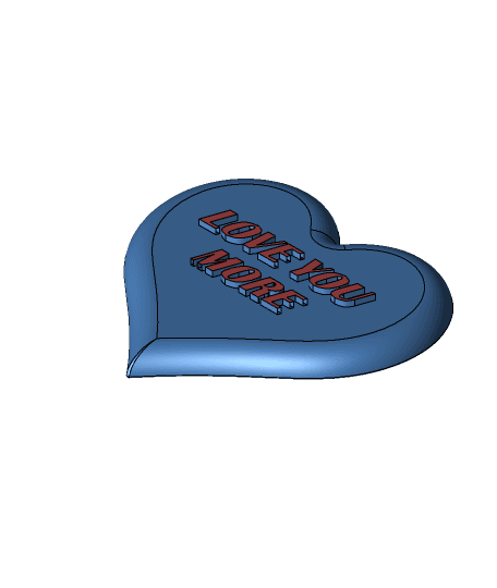 Love You More Magnetic or Hang Heart 3d model
