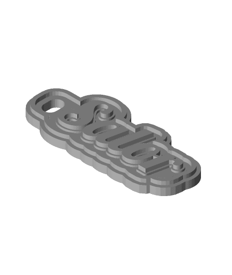 My Customized Multiline Tag or Keychain 3d model