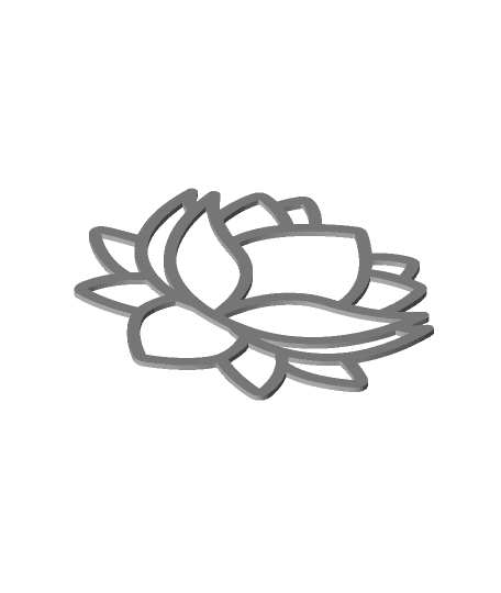 Lotus Flower 2D Art.stl by jefferson.moraes full viewable 3d model
