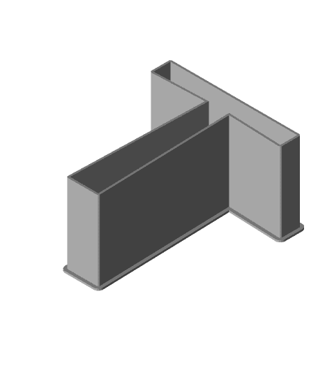 LATIN CAPITAL LETTER T, nestable box (v1) 3d model