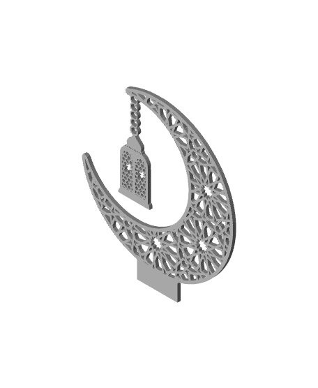 Eid Crescent with Lantern - Shadow Art 3d model