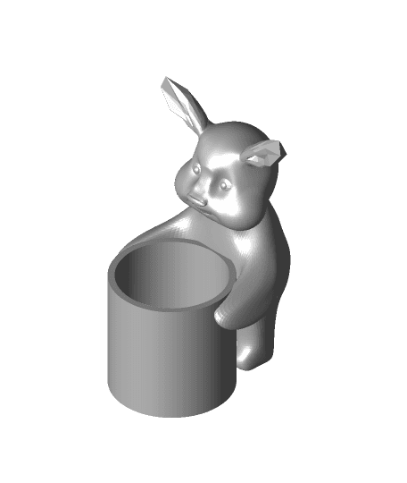Bunny holding a pot 3d model