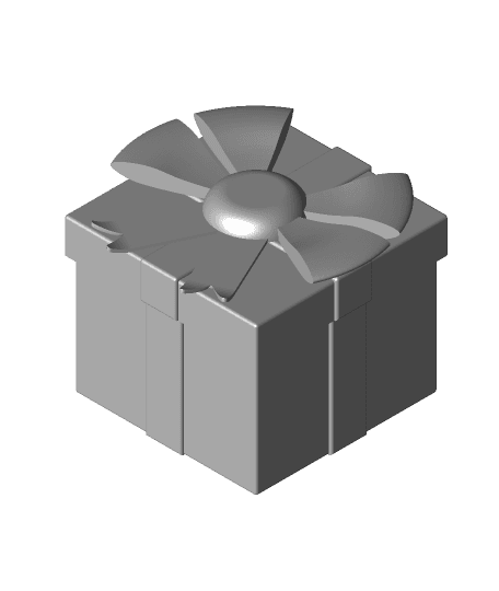 Gift Box - Container with bow on top. 70x60 3d model