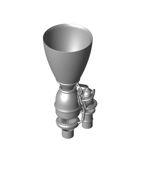 SpaceX Raptor Engine simplified & One-Part Print 3d model