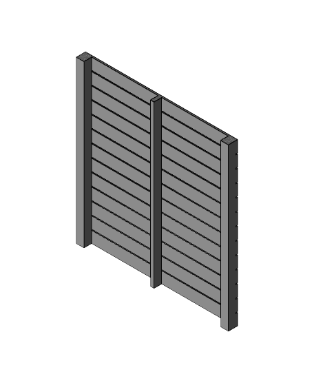 Horizontal Wood Fences & Gates 3d model